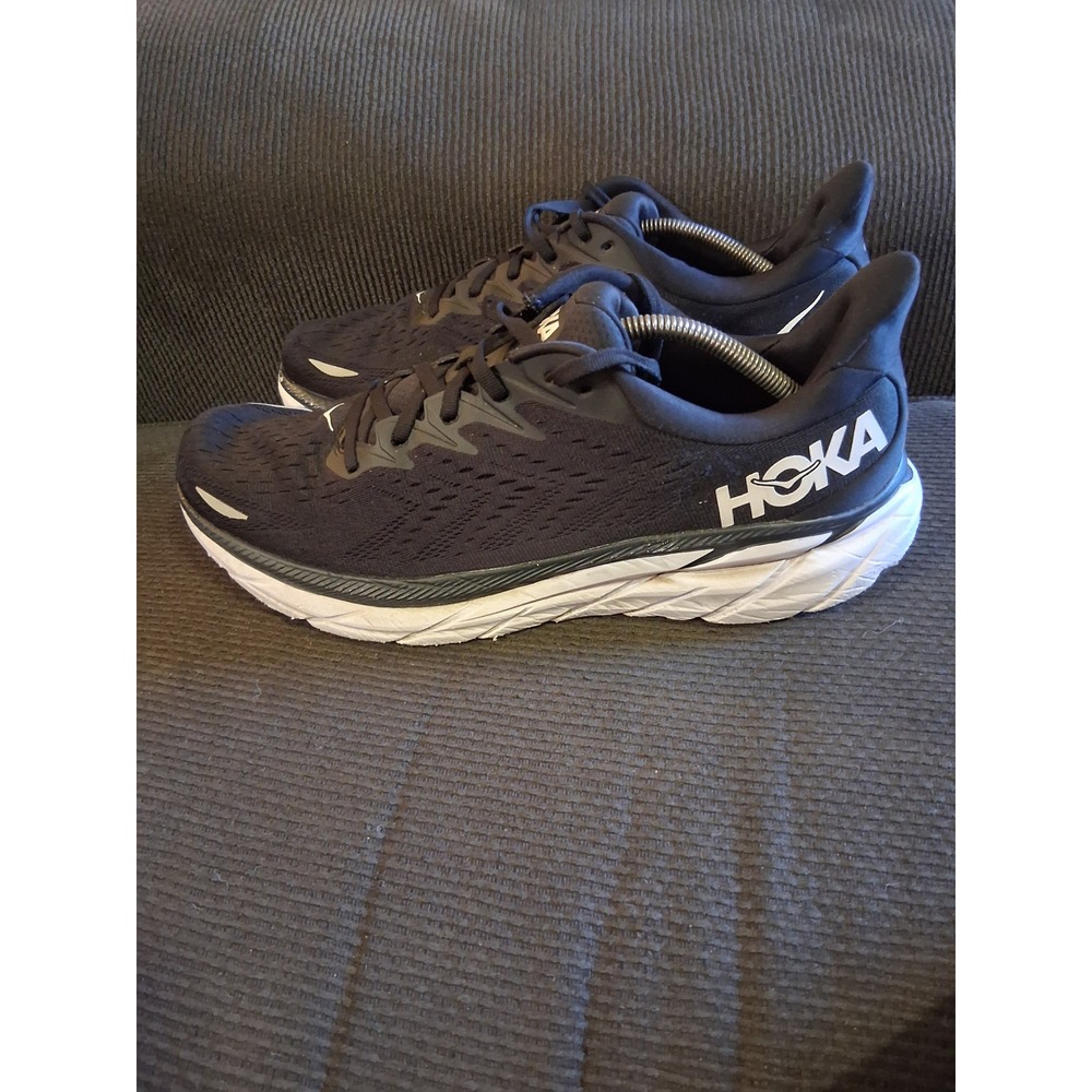 Hoka One One Clifton 8 Mens Running Shoes Black White 1119393 Size 13 D Sneaker